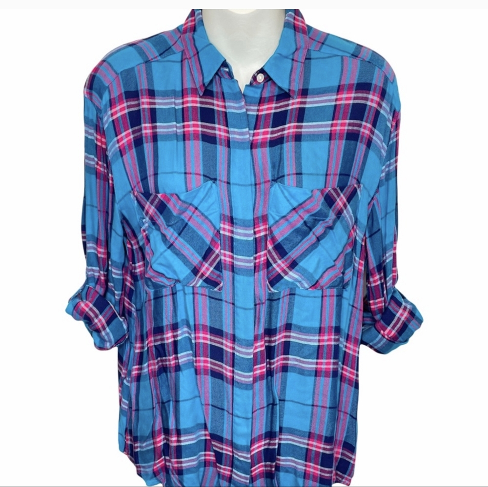 Express | 'Oversized' Plaid Shirt button up